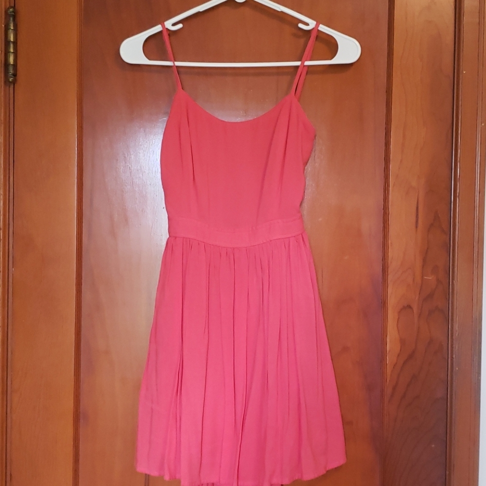 Coral Open Back Summer Dress